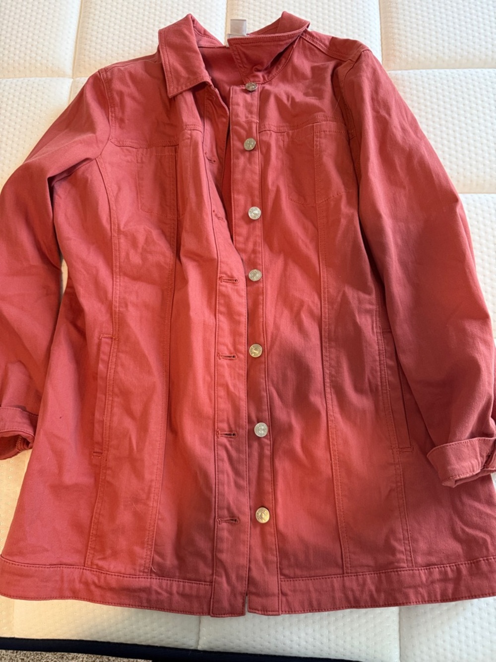 Red Women's Button-Front Utility Jacket